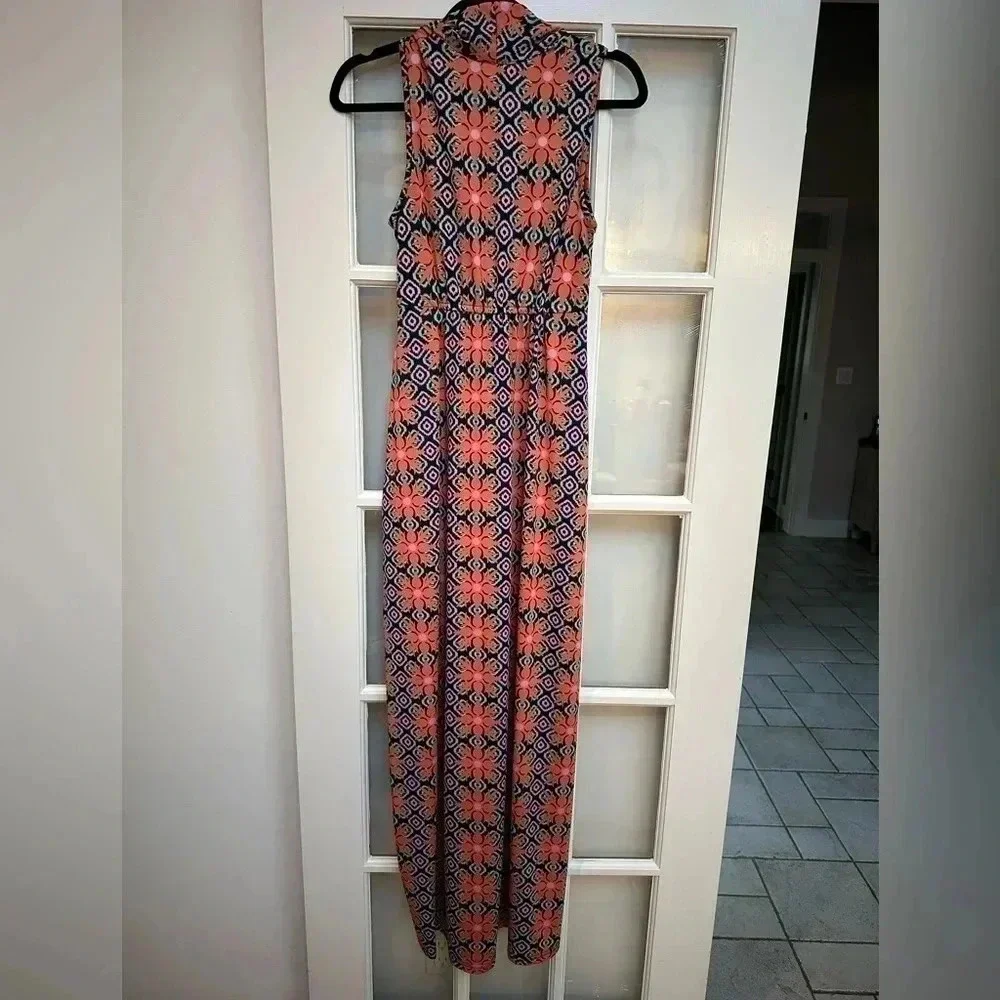 Vfish | Resort Bold Tropical Bohemian Floral Print V Neck Maxi Dress Size XS